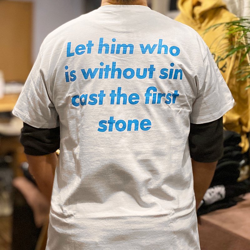 画像6: CRIME LET HIM WHO IS WITHOUT SIN CAST THE FIRST STONE Tシャツ (WHITE) (6)