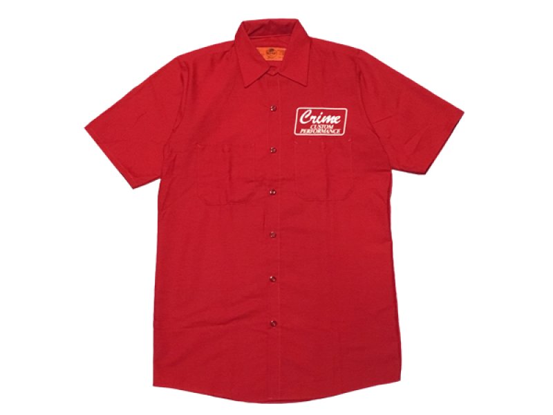 画像1: CRIME CUSTOM ショートスリーブシャツ (RED) (1)