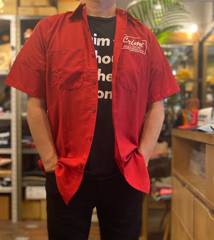 画像3: CRIME CUSTOM ショートスリーブシャツ (RED) (3)