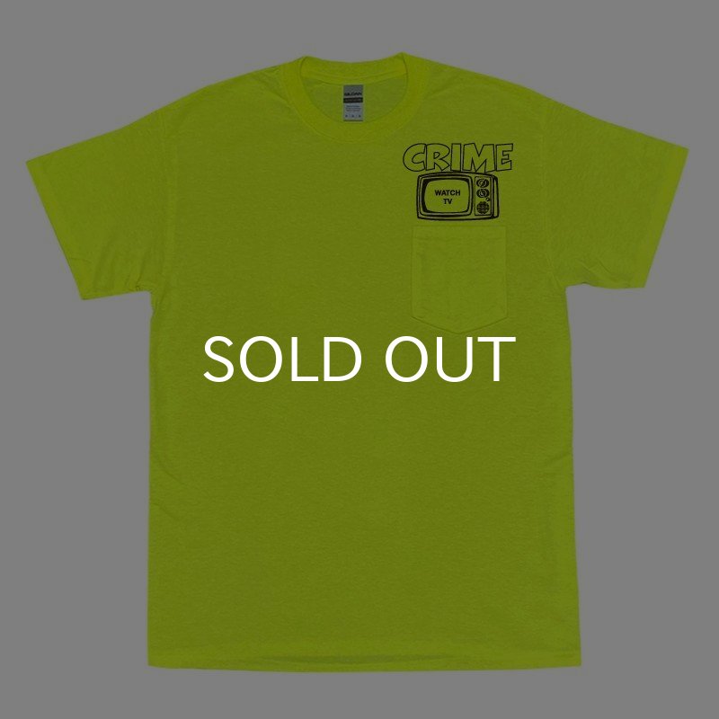 画像1: CRIME Tシャツ / WATCH TV POCKET (SAFETY GREEN) (1)