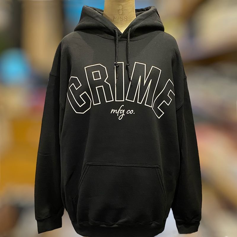 画像2: CRIME HOODIE / ARCH LOGO #2 (BLACK) (2)
