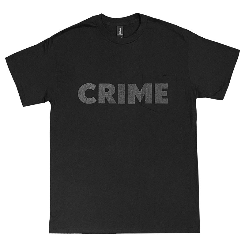 画像1: CRIME BS LOGO POCKET Tシャツ (BLACK/BLACK) (1)