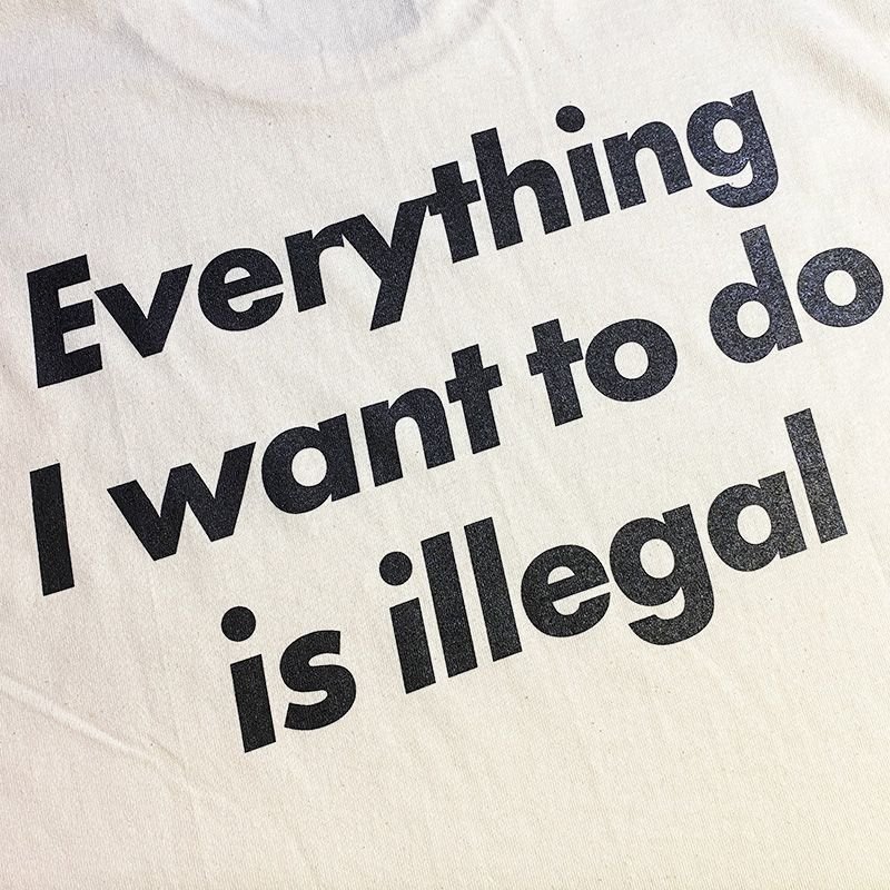 画像4: CRIME EVERYTHING I WANT TO DO IS ILLEGAL Tシャツ (NATURAL) (4)