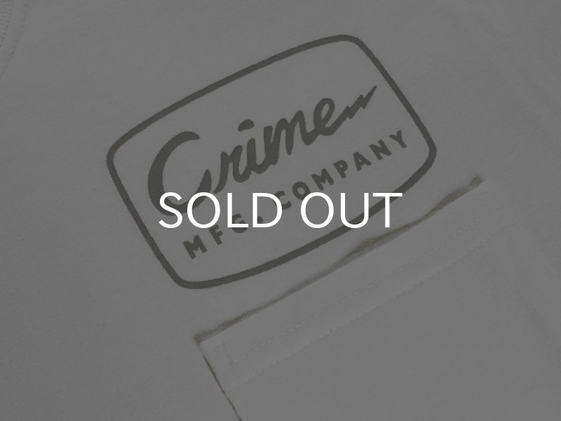 画像1: CRIME Tシャツ / POCKET LIGHTNING BOLT (WHITE/GREY) (1)