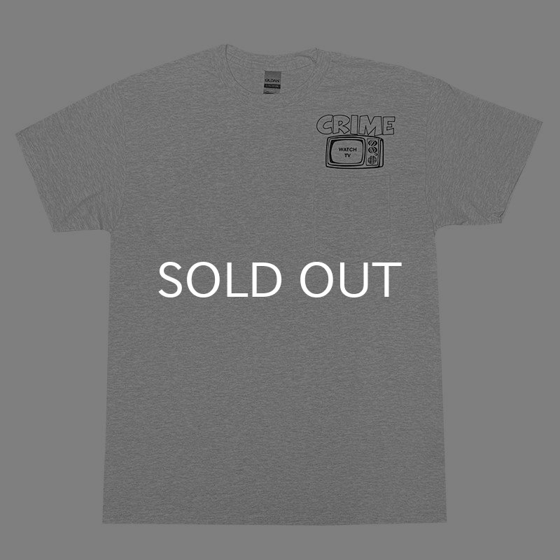 画像2: CRIME Tシャツ / WATCH TV POCKET (ASH) (2)