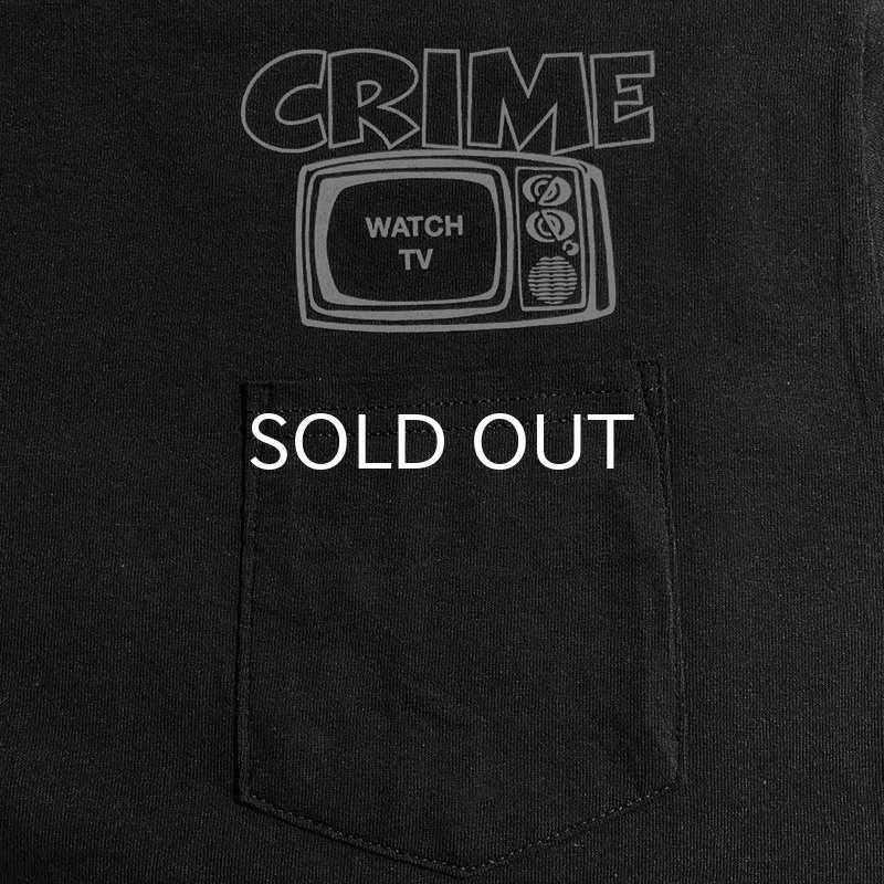 画像4: CRIME Tシャツ / WATCH TV POCKET (BLACK) (4)