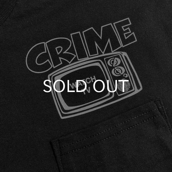 画像1: CRIME Tシャツ / WATCH TV POCKET (BLACK) (1)