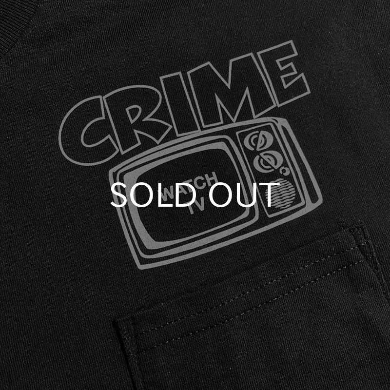 画像1: CRIME Tシャツ / WATCH TV POCKET (BLACK) (1)