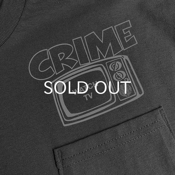 画像1: CRIME Tシャツ / WATCH TV POCKET (CHARCOAL) (1)