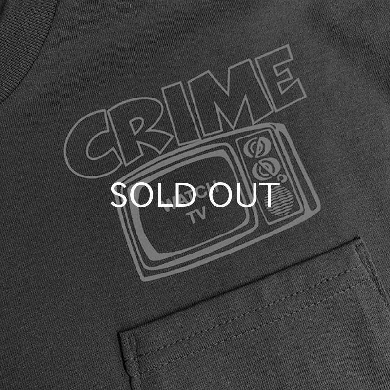 画像1: CRIME Tシャツ / WATCH TV POCKET (CHARCOAL) (1)
