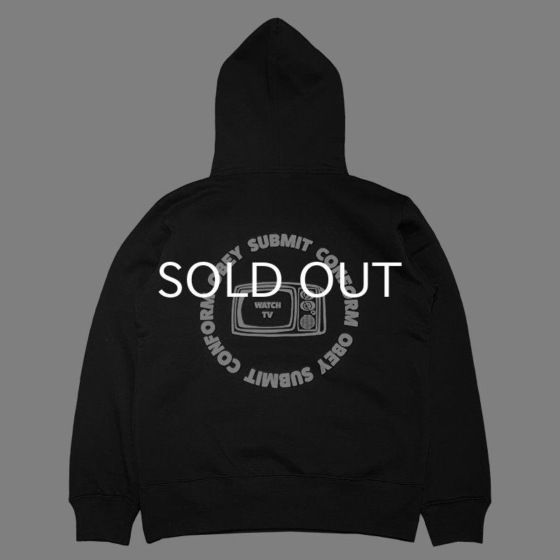 画像1: CRIME HOODIE / WATCH TV (BLACK) (1)