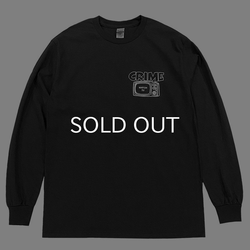 画像2: CRIME ロングスリーブTシャツ / WATCH TV (BLACK) (2)