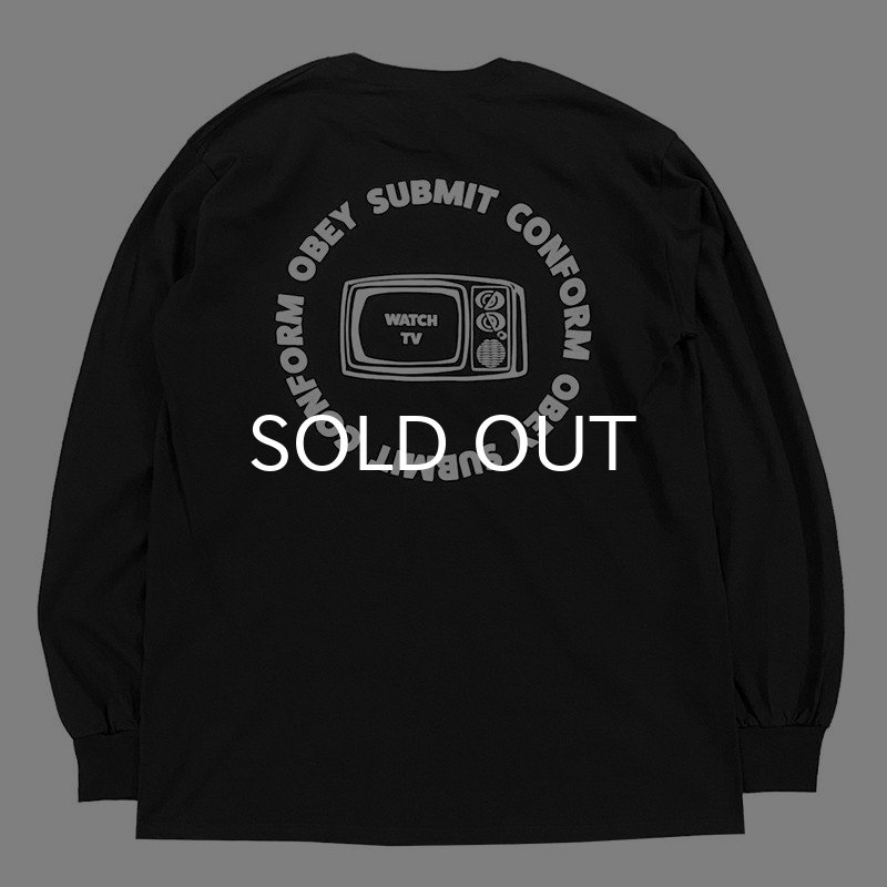画像1: CRIME ロングスリーブTシャツ / WATCH TV (BLACK) (1)