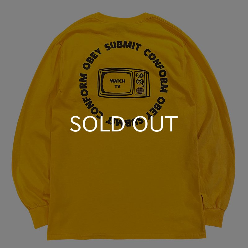 画像1: CRIME ロングスリーブTシャツ / WATCH TV (GOLD) (1)