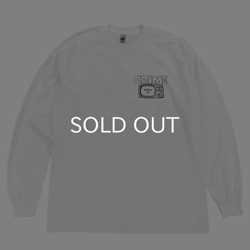画像2: CRIME ロングスリーブTシャツ / WATCH TV (WHITE) (2)