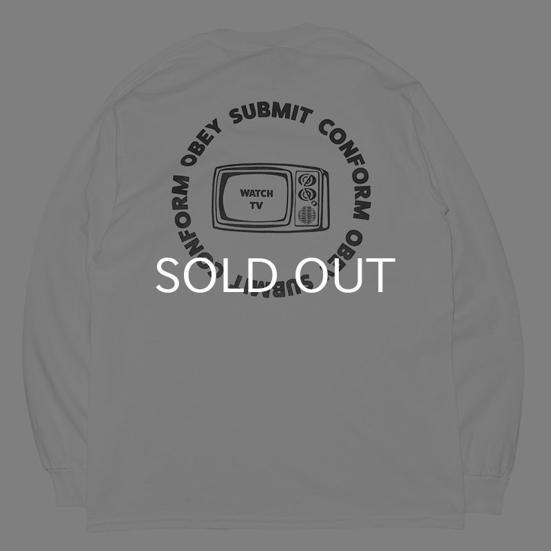 画像1: CRIME ロングスリーブTシャツ / WATCH TV (WHITE) (1)