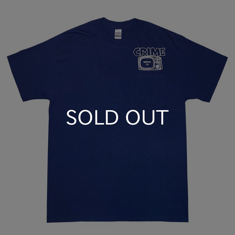 画像2: CRIME Tシャツ / WATCH TV POCKET (NAVY) (2)