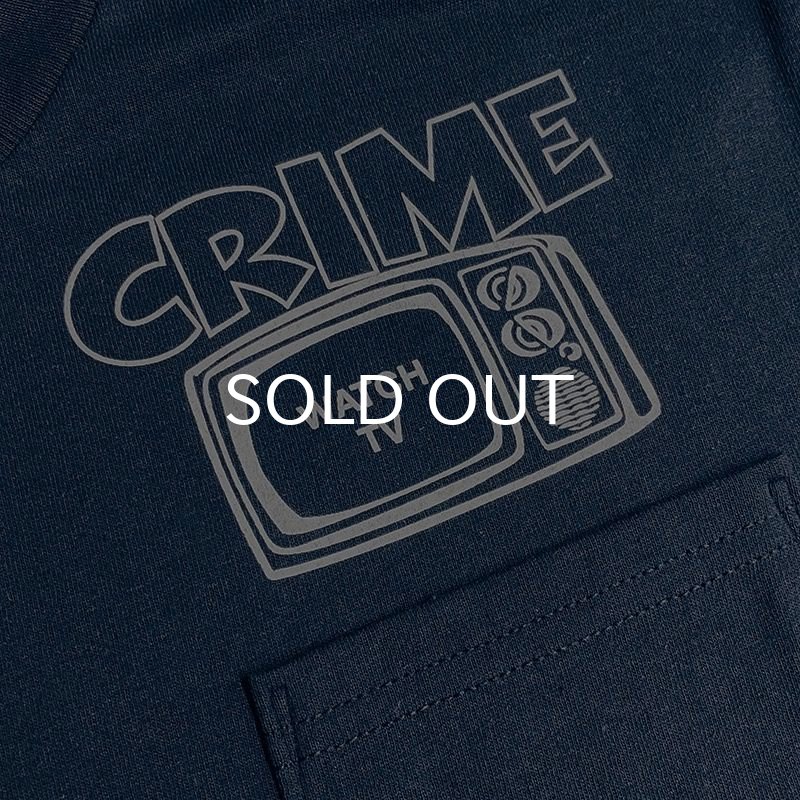画像1: CRIME Tシャツ / WATCH TV POCKET (NAVY) (1)