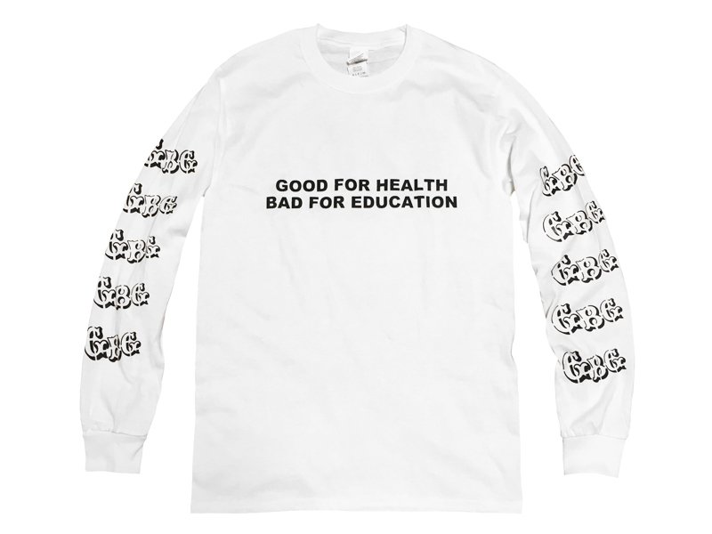 画像1: GUERRILLA BASE GALLERY ロングスリーブTシャツ / GOOD FOR HEALTH (WHITE/BLACK) (1)