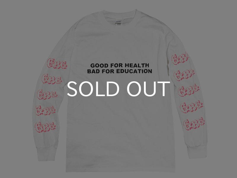 画像1: GUERRILLA BASE GALLERY ロングスリーブTシャツ / GOOD FOR HEALTH (WHITE/PINK) (1)