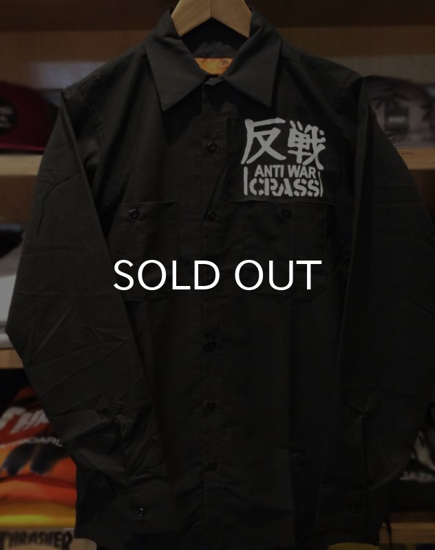 画像4: CRASS ワークシャツ / 長袖パッチシャツ (BLACK) (4)