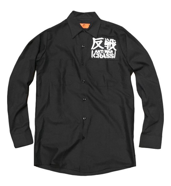 画像1: CRASS ワークシャツ / 長袖パッチシャツ (BLACK) (1)