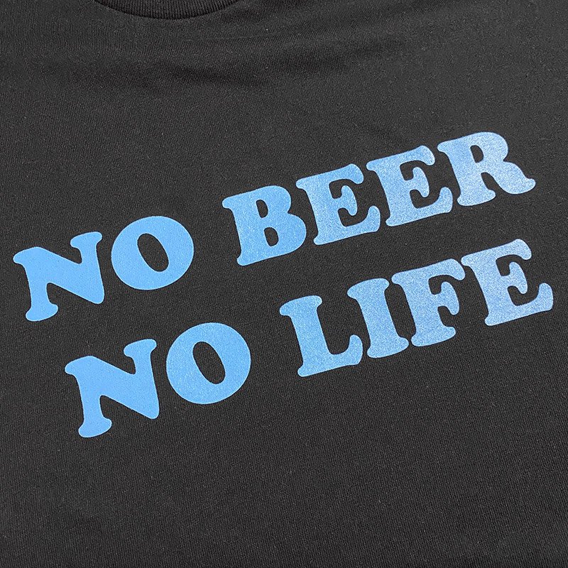 画像2: NO BEER NO LIFE Tシャツ (BLACK/SAX) (2)