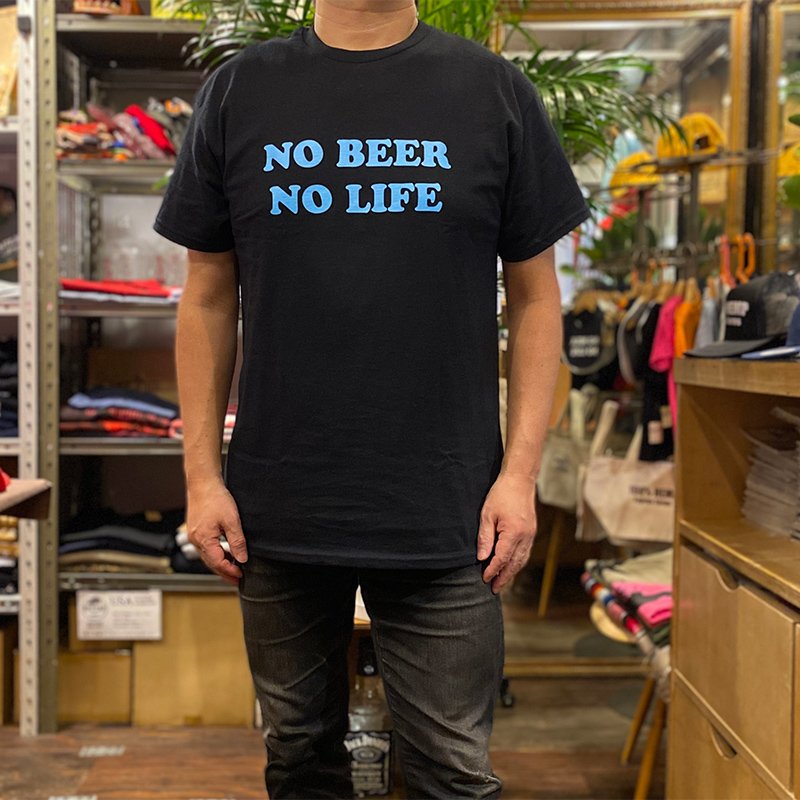 画像4: NO BEER NO LIFE Tシャツ (BLACK/SAX) (4)