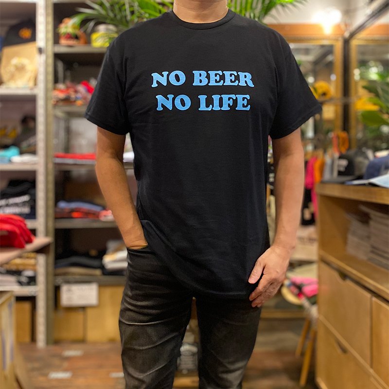 画像3: NO BEER NO LIFE Tシャツ (BLACK/SAX) (3)