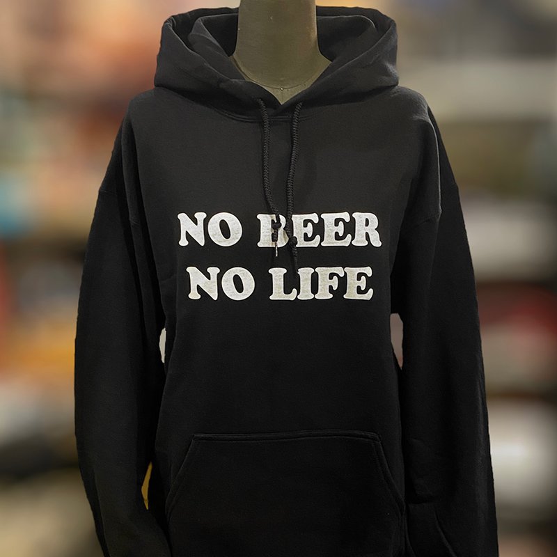 画像2: NO BEER NO LIFE HOODIE (BLACK/WHITE) (2)