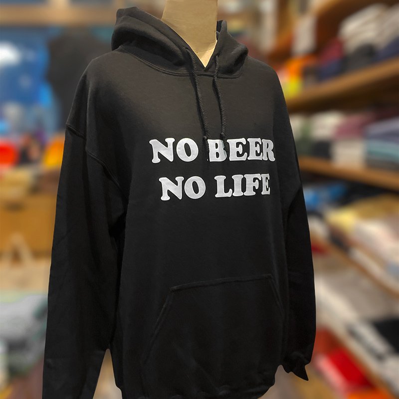画像3: NO BEER NO LIFE HOODIE (BLACK/WHITE) (3)