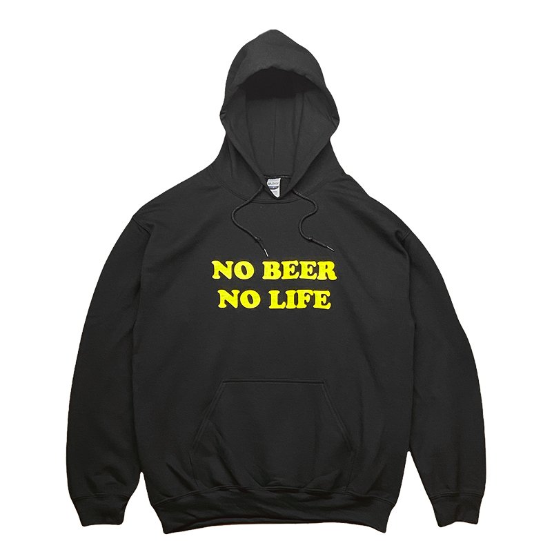画像1: NO BEER NO LIFE HOODIE (BLACK/YELLOW) (1)