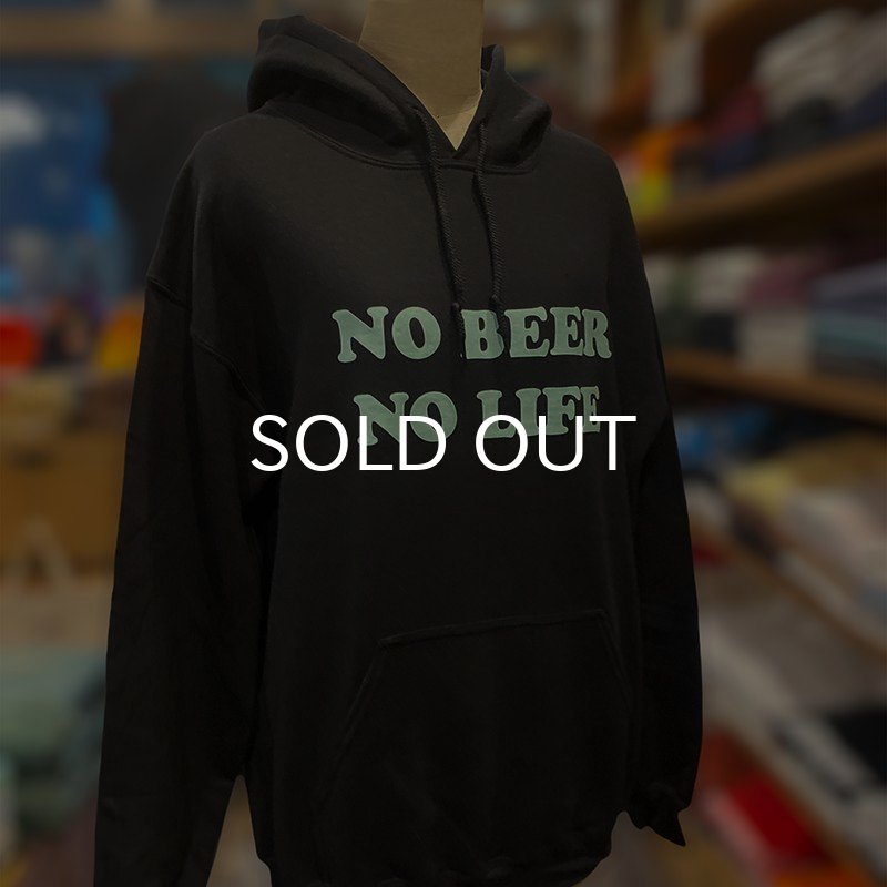 画像2: NO BEER NO LIFE HOODIE (BLACK/PASTEL GREEN) (2)