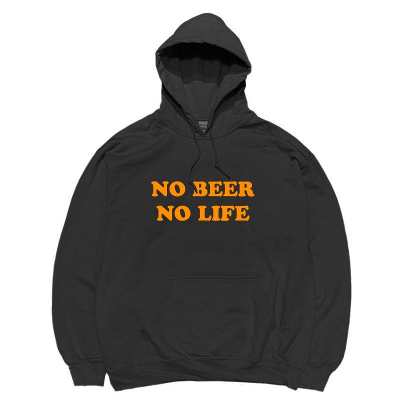 画像1: NO BEER NO LIFE HOODIE (BLACK/ORANGE) (1)