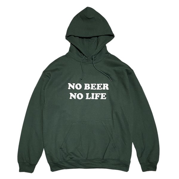 画像1: 【SALE】NO BEER NO LIFE HOODIE (FOREST GREEN) (1)