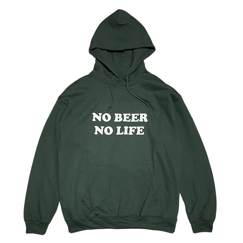 画像1: NO BEER NO LIFE HOODIE (FOREST GREEN) (1)