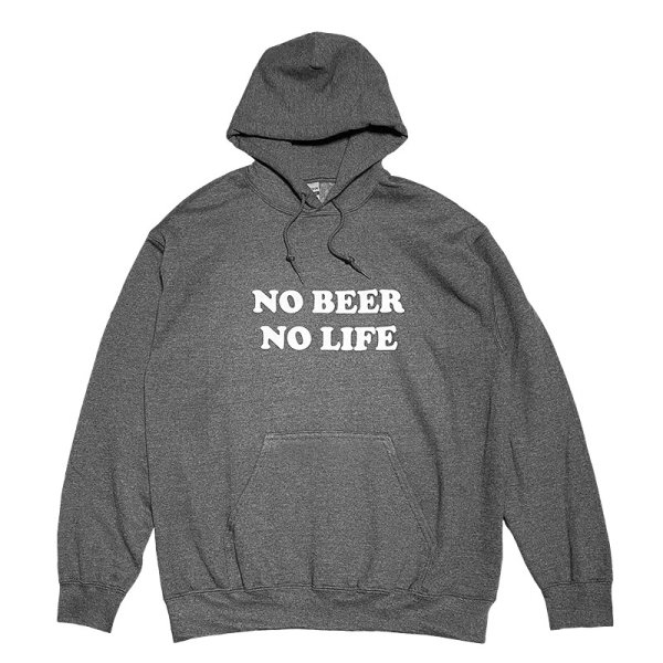 画像1: NO BEER NO LIFE HOODIE (DARK HEATHER) (1)