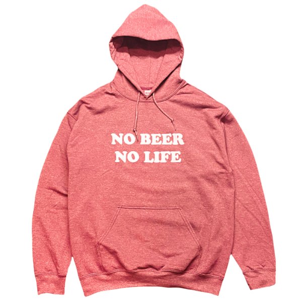 画像1: NO BEER NO LIFE HOODIE (HEATHER CARDINAL/WHITE) (1)