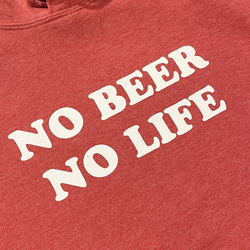 画像2: NO BEER NO LIFE HOODIE (HEATHER CARDINAL/WHITE) (2)