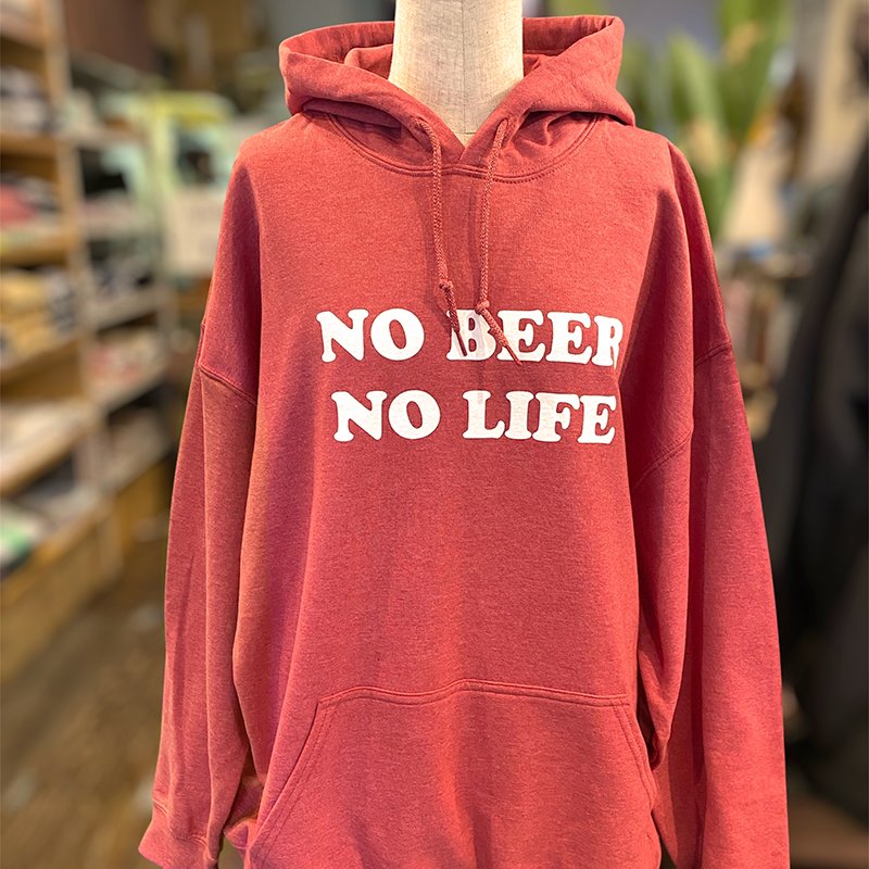 画像6: NO BEER NO LIFE HOODIE (HEATHER CARDINAL/WHITE) (6)