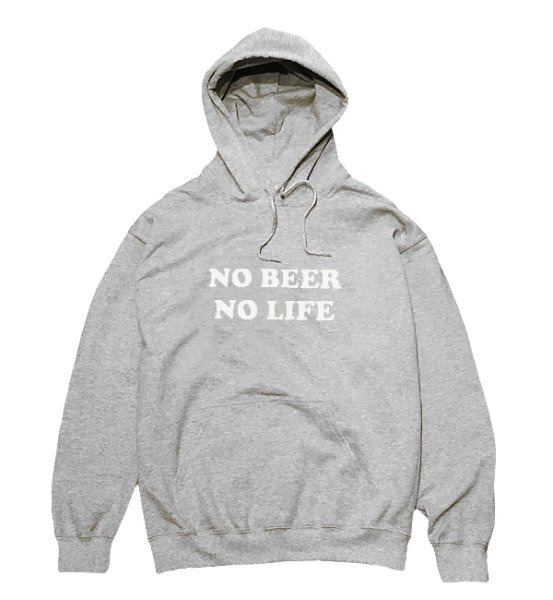 画像1: 【SALE】NO BEER NO LIFE HOODIE (HEATHER GREY/WHITE) (1)