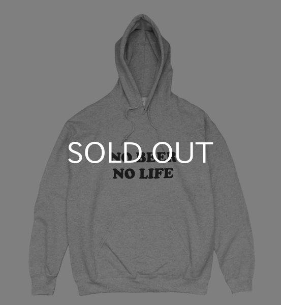 画像1: NO BEER NO LIFE HOODIE (HEATHER GREY/BLACK) (1)