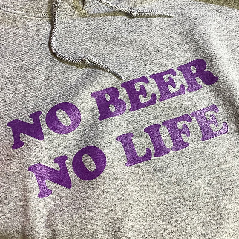 画像2: NO BEER NO LIFE HOODIE (HEATHER GREY/PURPLE) (2)