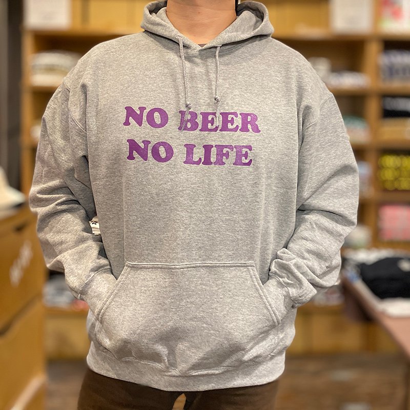 画像5: NO BEER NO LIFE HOODIE (HEATHER GREY/PURPLE) (5)