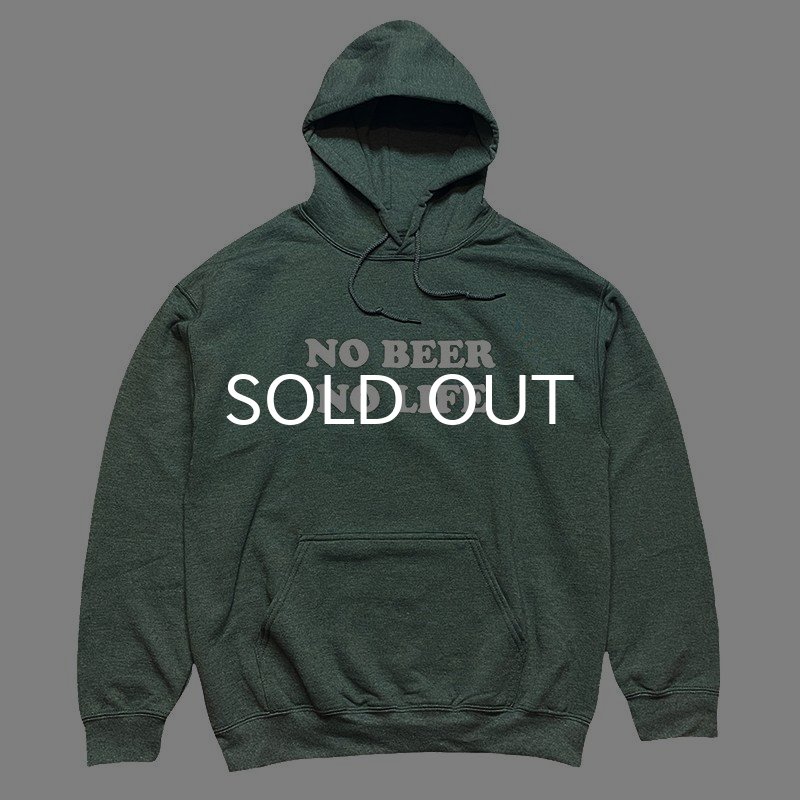 画像1: NO BEER NO LIFE HOODIE (HEATHER DARK GREEN) (1)