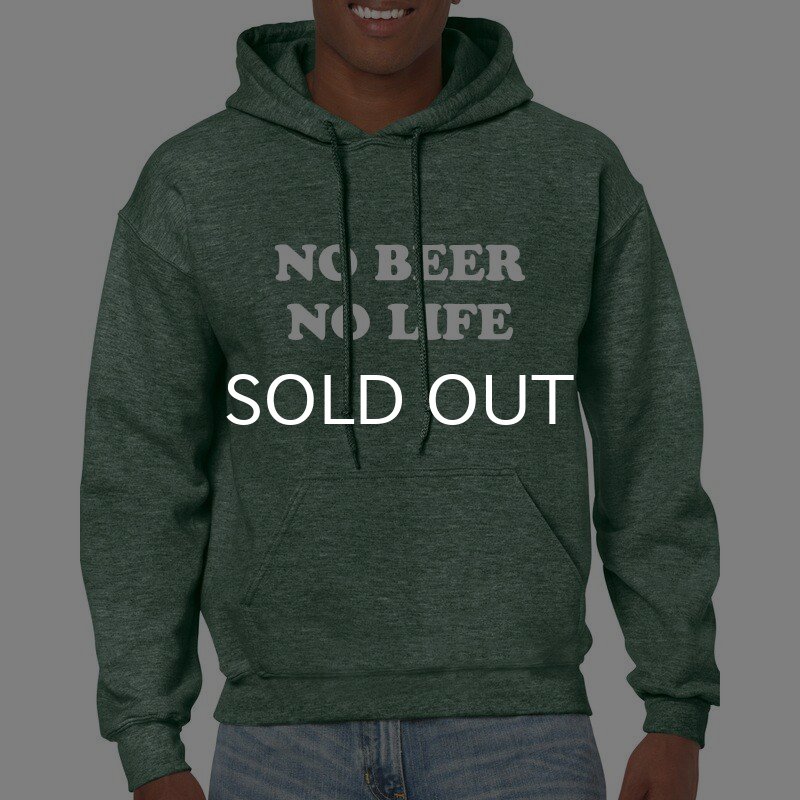 画像2: NO BEER NO LIFE HOODIE (HEATHER DARK GREEN) (2)