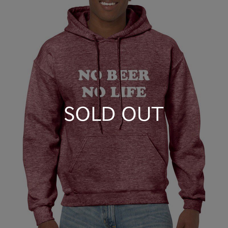 画像2: NO BEER NO LIFE HOODIE (HEATHER DARK MAROON) (2)