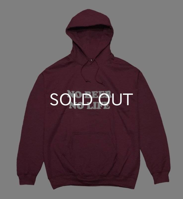 画像1: NO BEER NO LIFE HOODIE (MAROON) (1)