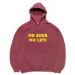 画像1: NO BEER NO LIFE HOODIE (MAROON/YELLOW) (1)