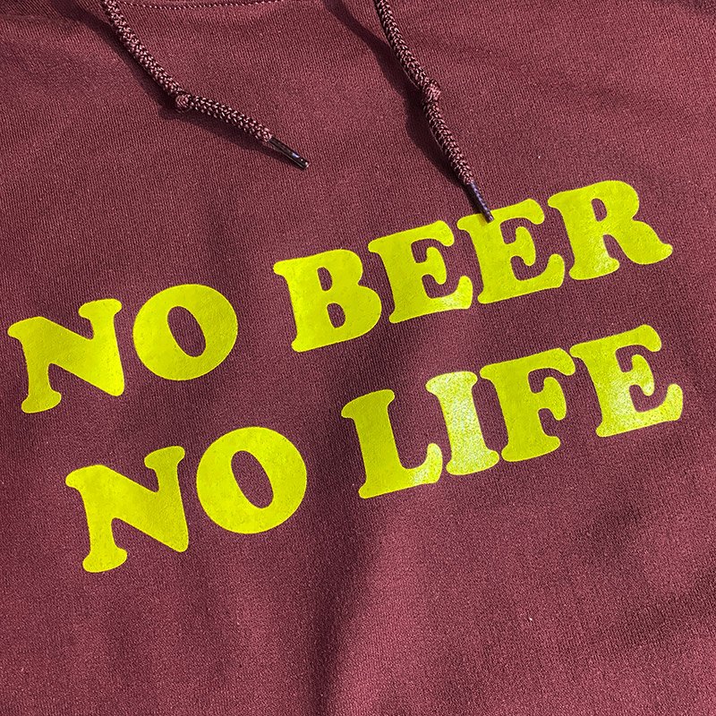 画像2: NO BEER NO LIFE HOODIE (MAROON/YELLOW) (2)